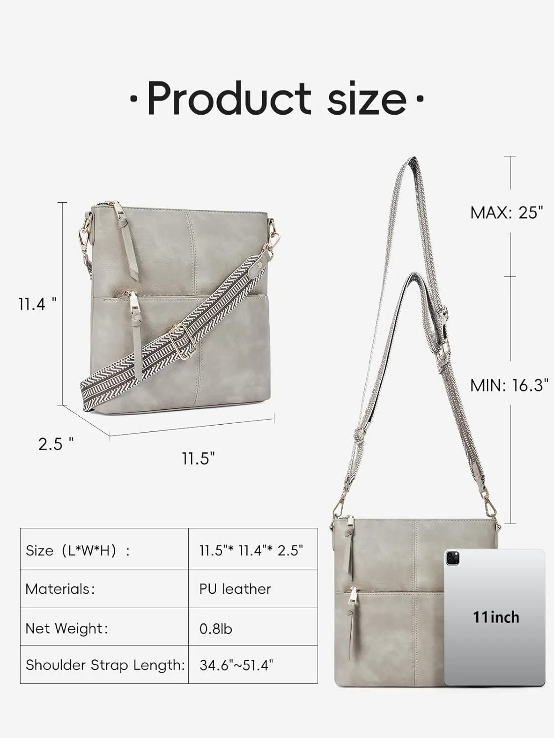 WESTBRONCO Crossbody Purses for Women Medium Shoulder Bag Vegan Leather Handbags with Guitar Strap