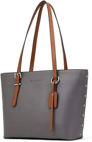 WESTBRONCO Vegan Leather Purses and Handbags For Women,Travel Tote bag Large Shoulder Bag with zipper