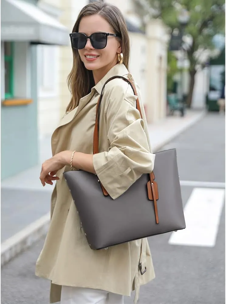 WESTBRONCO Vegan Leather Purses and Handbags For Women,Travel Tote bag Large Shoulder Bag with zipper