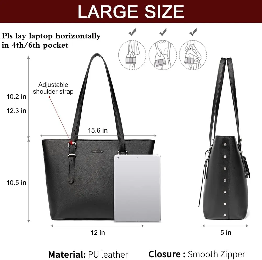 WESTBRONCO Vegan Leather Purses and Handbags For Women,Travel Tote bag Large Shoulder Bag with zipper