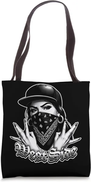 Westside Hand Sign Gang West Coast Hip Hop 90s Bandana Tote Bag