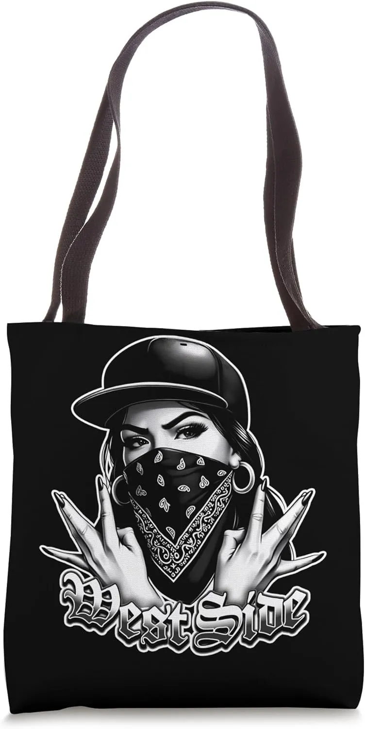 Westside Hand Sign Gang West Coast Hip Hop 90s Bandana Tote Bag