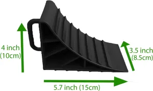 Wheel Chocks with Handles Set of 4 Tyre Saver Brake Stoppers Ridged Wedges for RV ATV Cars Motorhome Camper Trailer