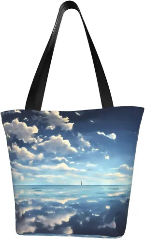 White clouds over the sea Fashionable shoulder handbag, women's crossbody shoulder bag, suitable for weekend travel shopping shoulder bag