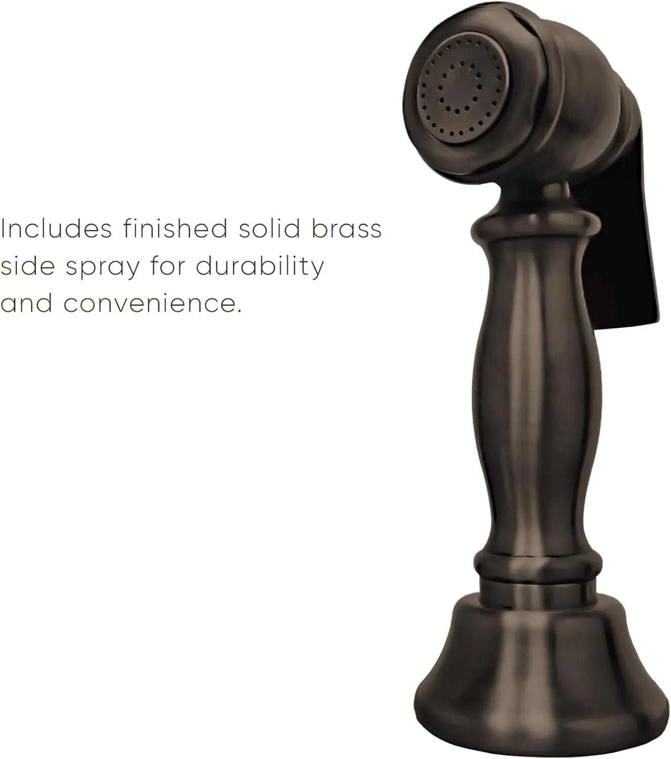 Whitehaus Kitchen Faucet; Brass Construction, Gooseneck, Cross Handles, Side Spray; Rubbed Bronze