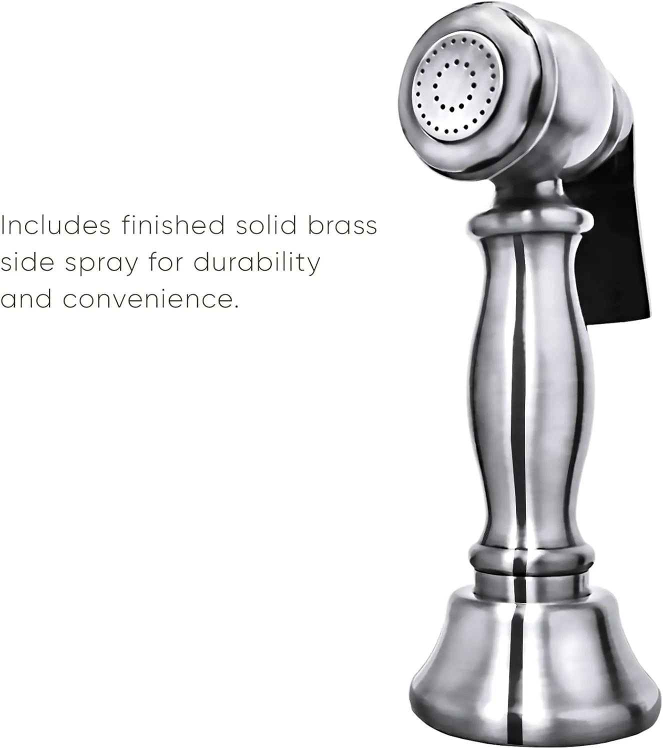 Whitehaus Kitchen Faucet; Solid Brass Construction, Lever Handles, Brass Side Spray; Polished Chrome