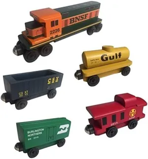 Whittle Shortline Railroad BNSF Railway GP-38 Diesel 5pc. Set - Wooden Toy Train Manufacturer