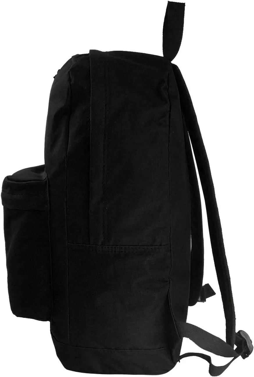 Wholesale Classic Backpack 18 inch Basic Bookbag Bulk Cheap Case Lot of 36pcs Simple Schoolbag Promotional Backpacks Non Profit Student School Book Bags Daypack Black