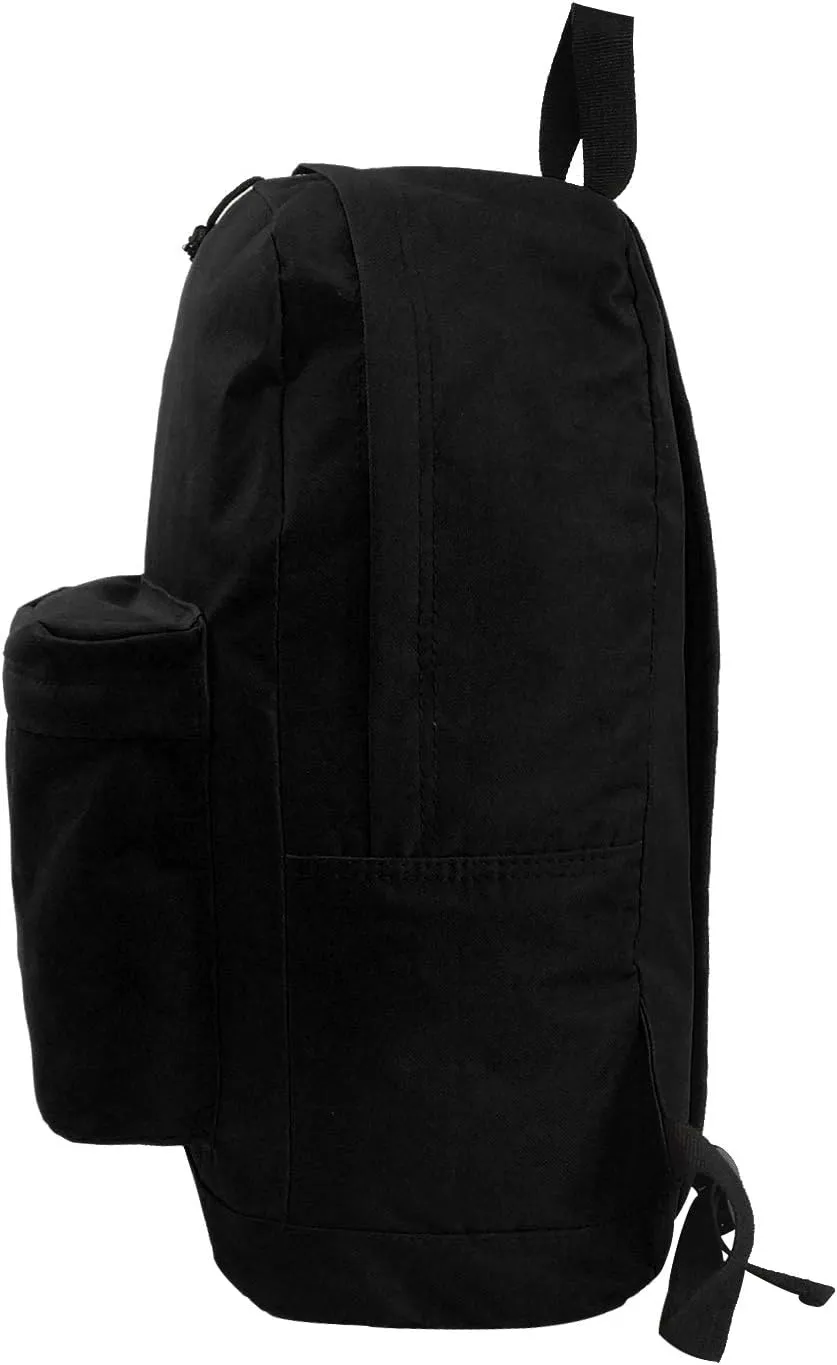 Wholesale Classic Backpack 18 inch Basic Bookbag Bulk Cheap Case Lot of 36pcs Simple Schoolbag Promotional Backpacks Non Profit Student School Book Bags Daypack Black