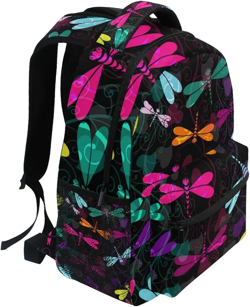 WIHVE Backpack Dragonfly School Backpack Bookbag Travel Daypack