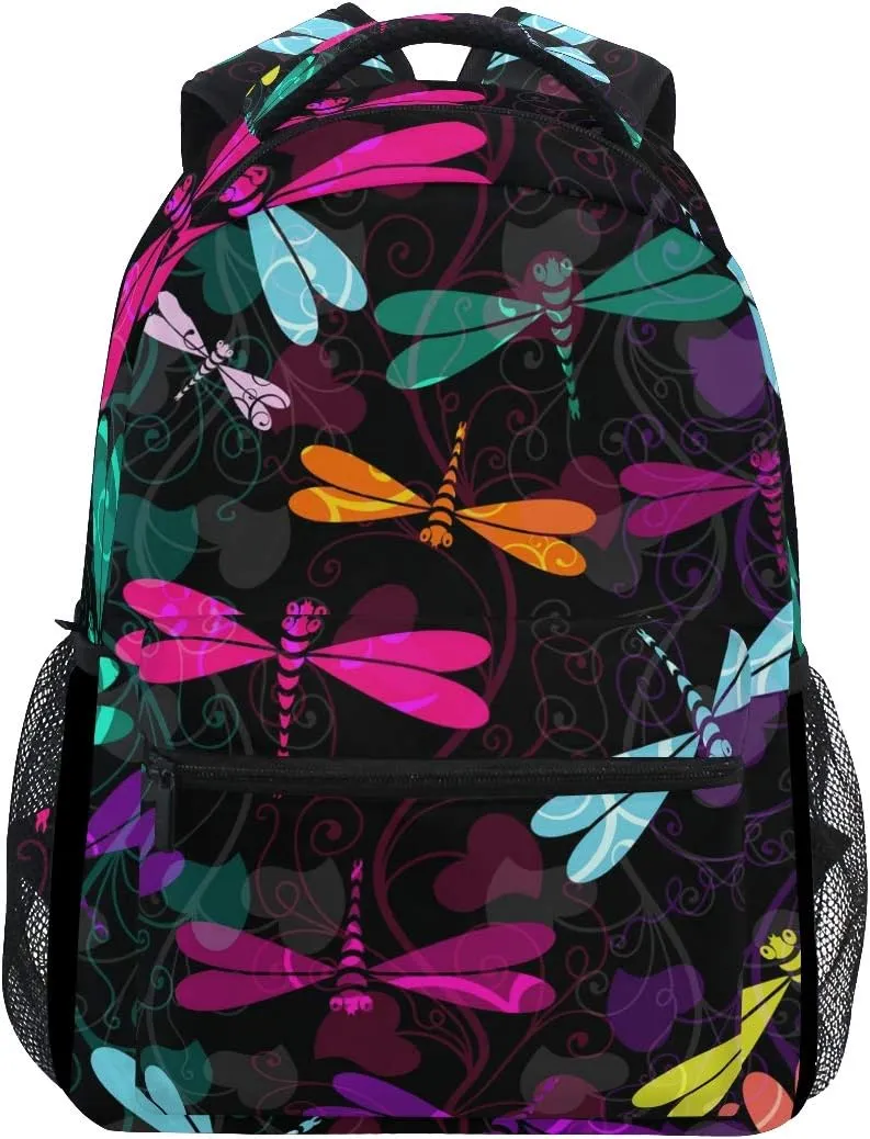 WIHVE Backpack Dragonfly School Backpack Bookbag Travel Daypack