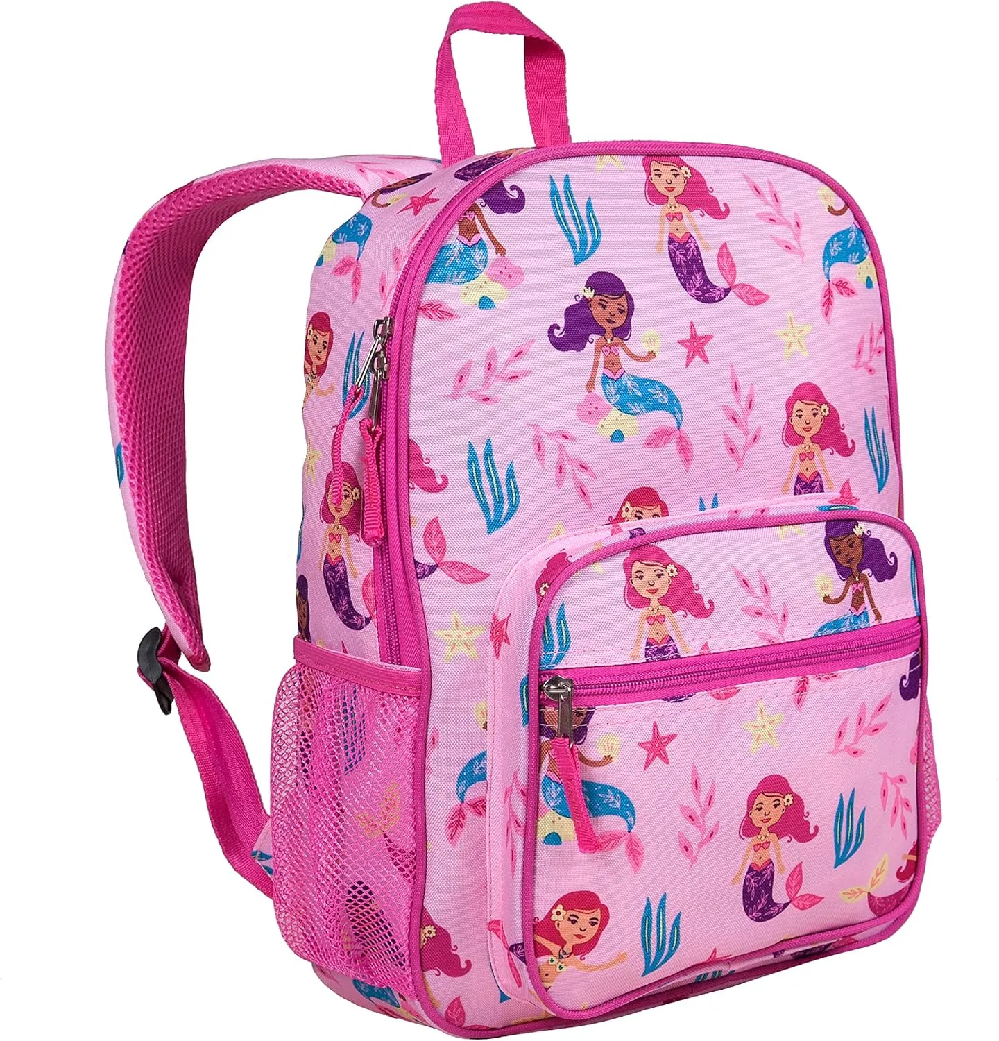 Wildkin Day2Day Kids Backpack – School & Travel Bag with Side Mesh Pocket - Groovy Mermaids