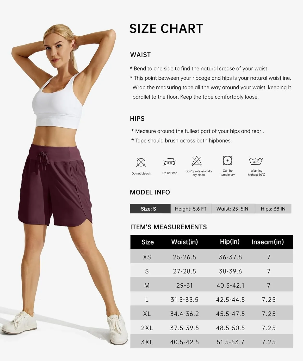 Willit Women's 7" Athletic Running Shorts Long Workout Hiking Shorts Quick Dry High Waisted Active Zipper Pocket