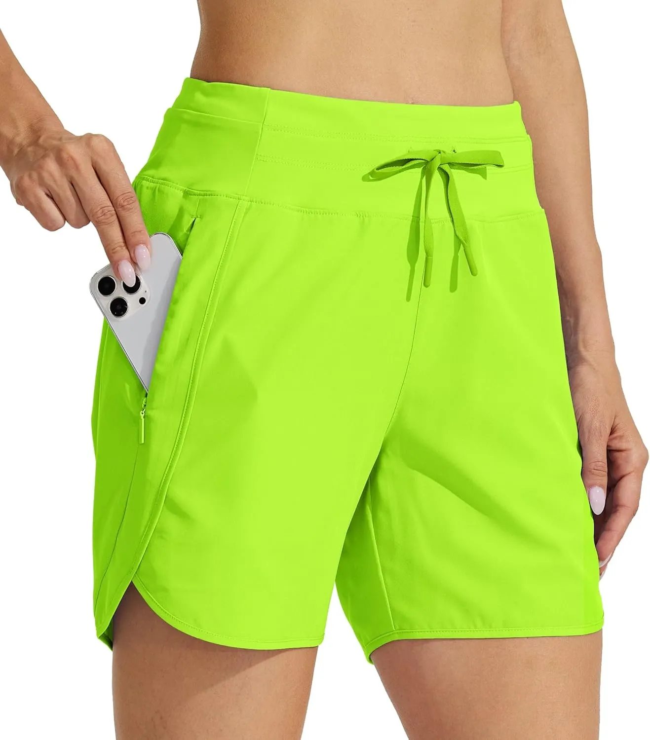 Willit Women's Athletic Running Shorts 5" Quick Dry Workout Hiking High Waisted Active Gym Exercise Zipper Pocket