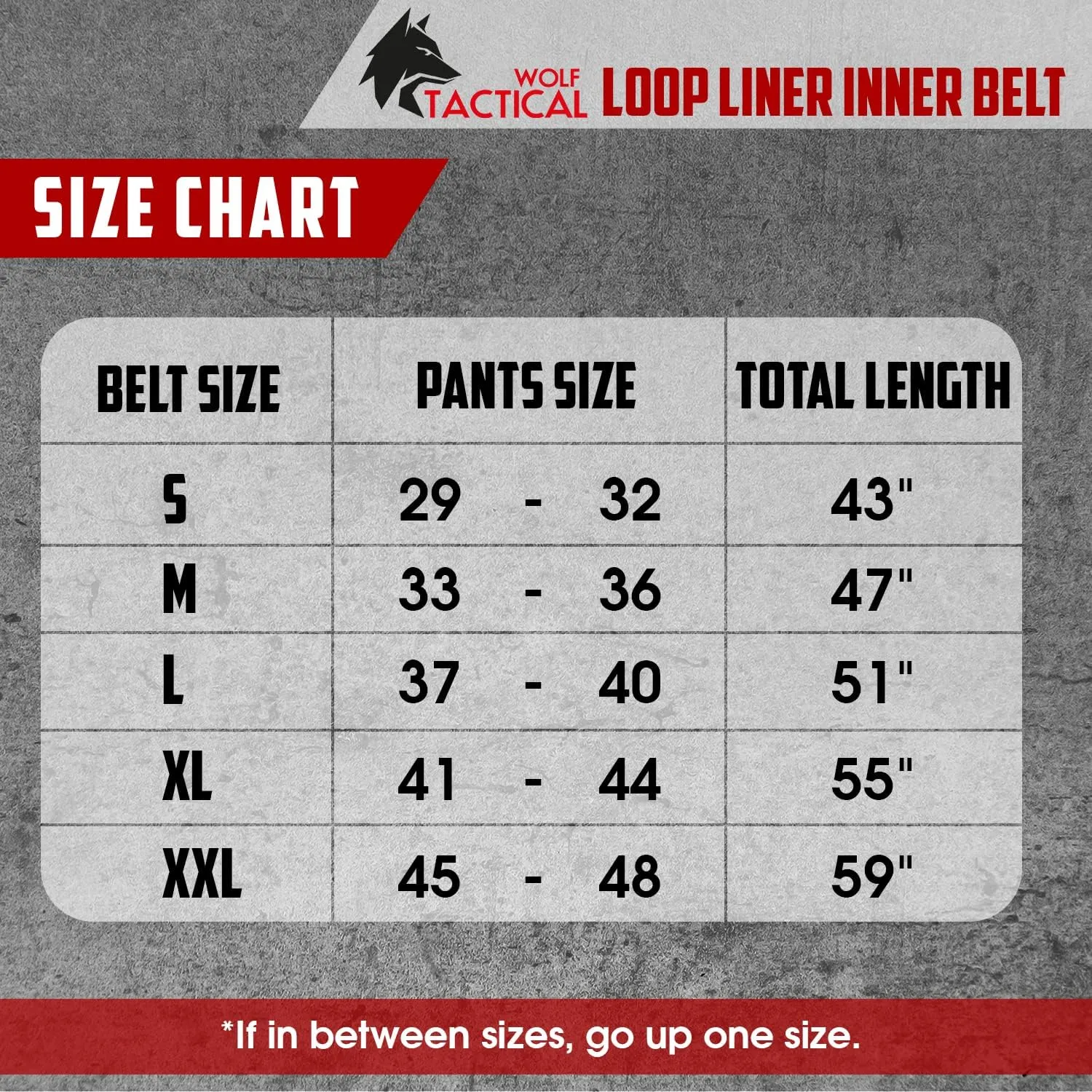 WOLF TACTICAL Loop Liner Inner for Duty & Battle Belt 1.5' Hook and Loop EDC Belt - Black Inner