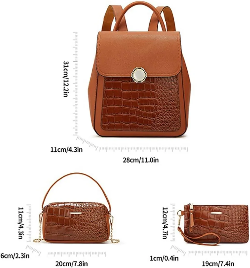 Women Fashion Shoulder Handbags Wallet Tote Bag Top Handle Satchel Hobo with Zipper Closure Set