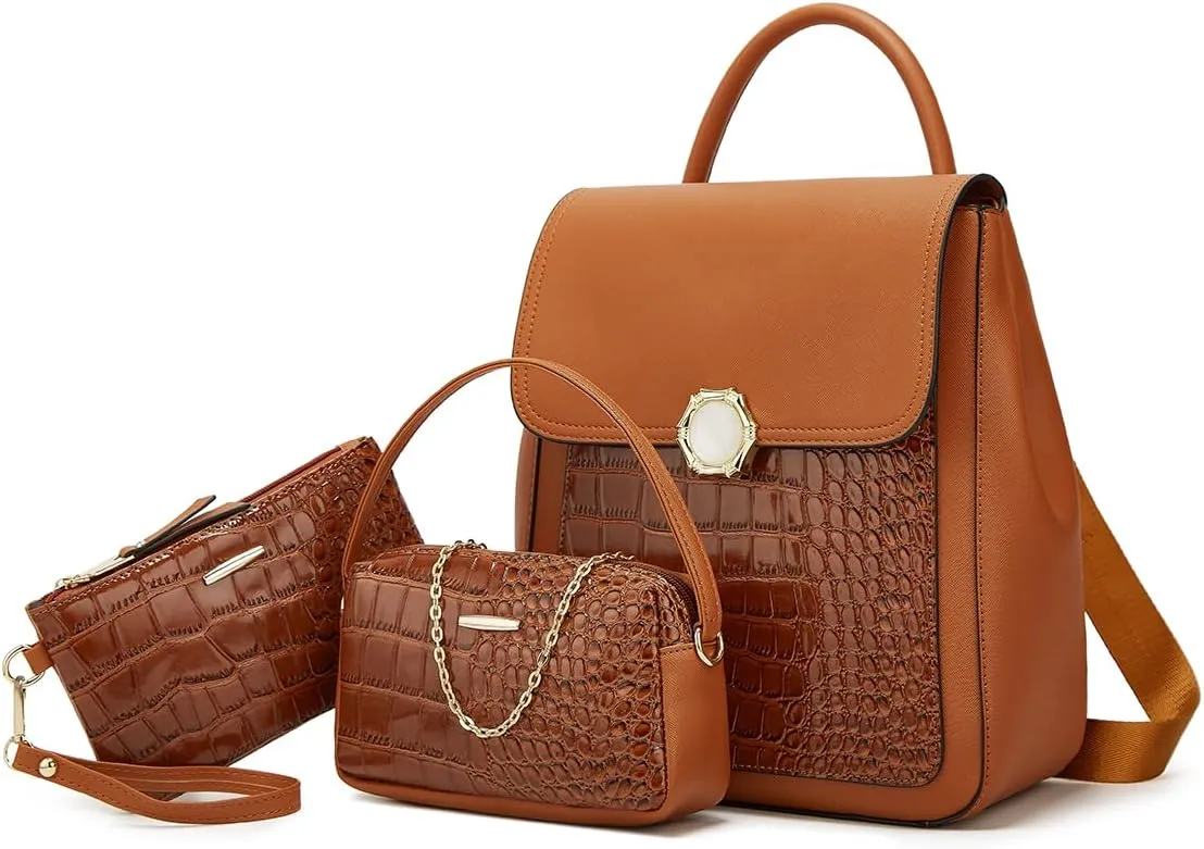 Women Fashion Shoulder Handbags Wallet Tote Bag Top Handle Satchel Hobo with Zipper Closure Set