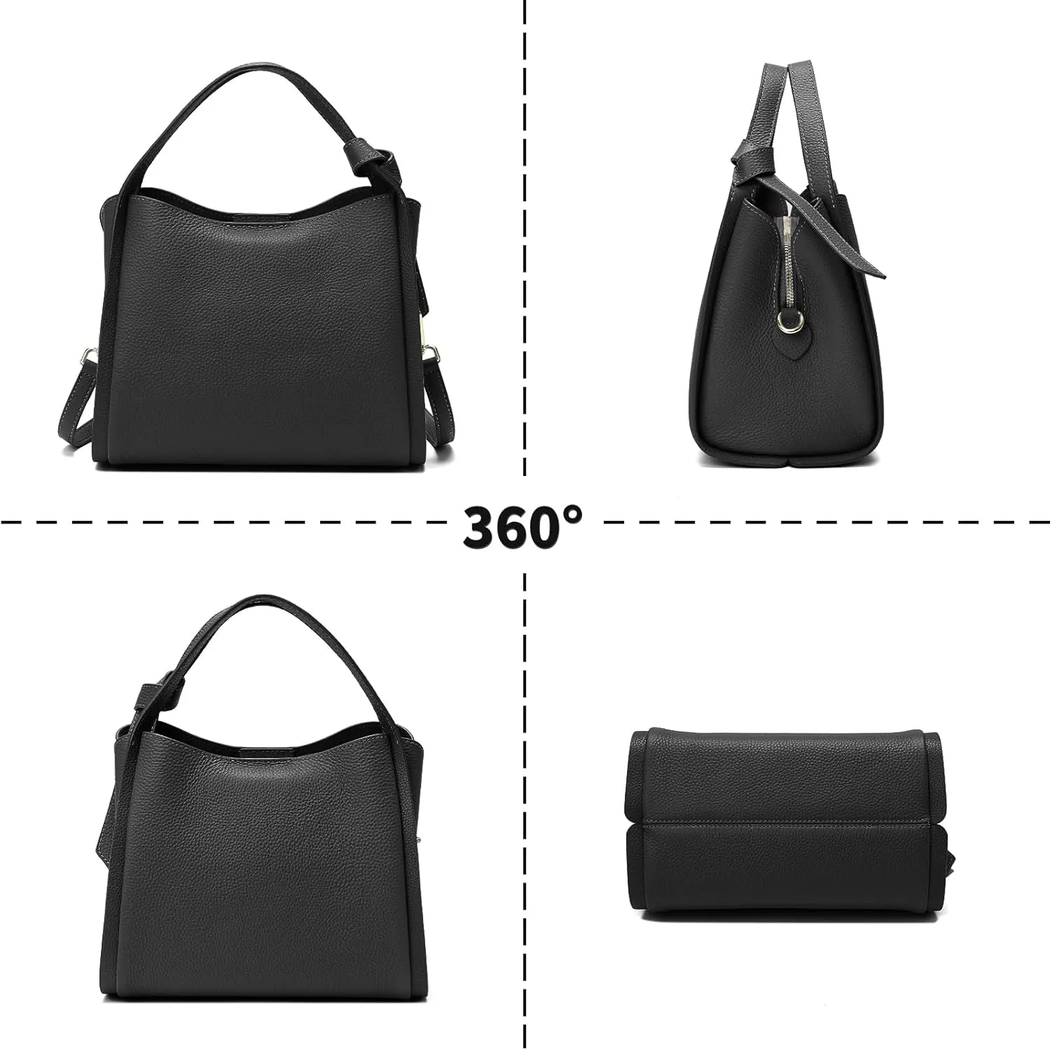 Women Genuine Leather Shoulder Bag Fashion Top-handle Handbag Crossbody Purse for Lady