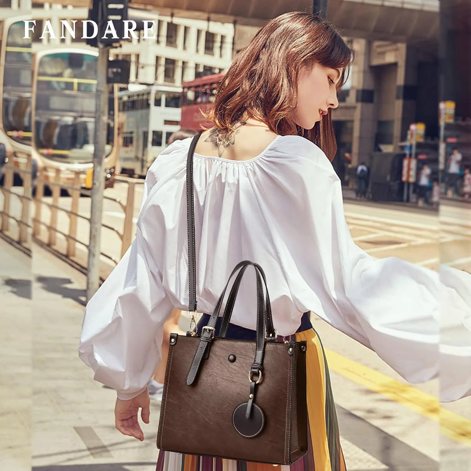 Women Handbag Tote Top Handle PU Leather Shoulder Satchel Crossbody Messenger Bag