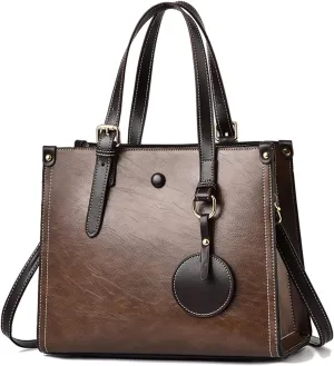 Women Handbag Tote Top Handle PU Leather Shoulder Satchel Crossbody Messenger Bag