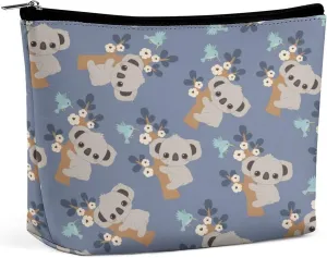 Women PU Leather Cosmetic Bag, Toiletry Storage 6.8x5.9x2.3 in Zipper Pouch Handbag Makeup Case Purse Holder Organizer