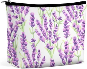 Women PU Leather Cosmetic Bag, Toiletry Storage 6.8x5.9x2.3 in Zipper Pouch Handbag Makeup Case Purse Holder Organizer