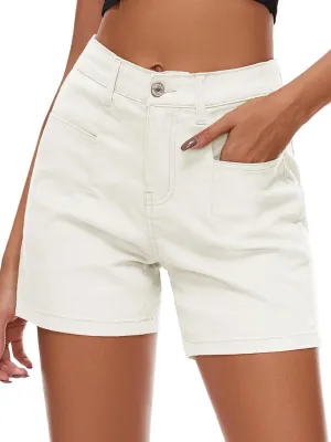 Women Stretchy Jean Shorts High Waisted Denim Shorts for Women Chino Cargo Shorts Women's Summer Jorts