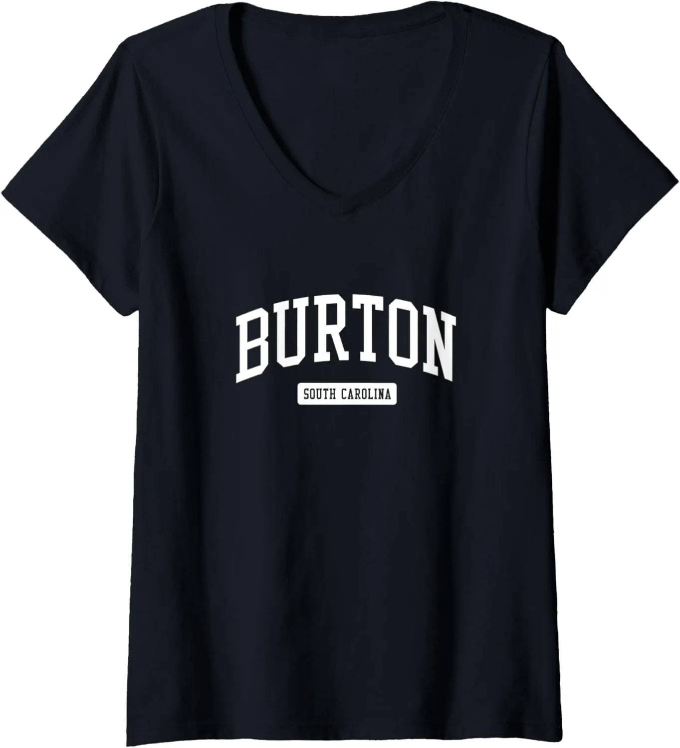 Womens Burton South Carolina SC Vintage Athletic Sports Design V-Neck T-Shirt