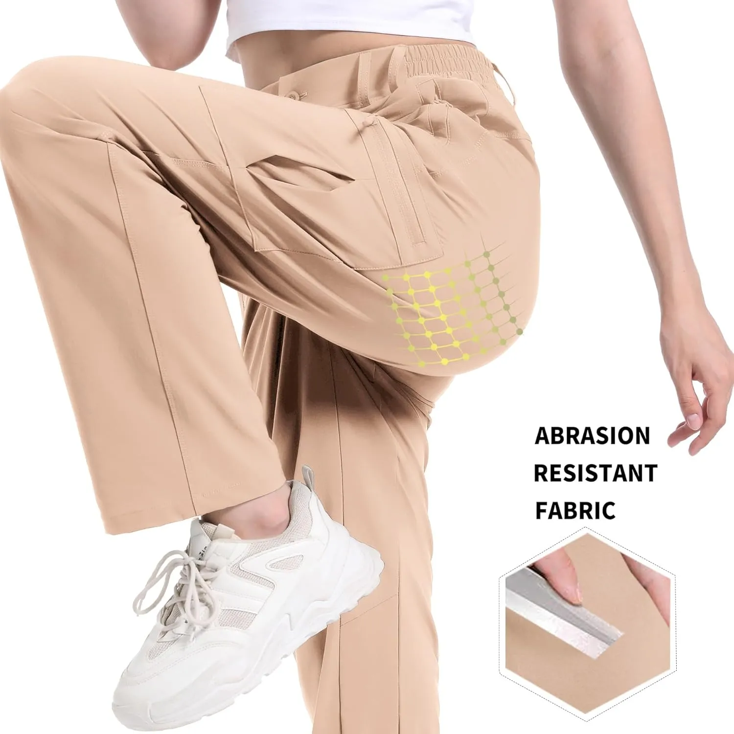 Women's Cargo Pants Hiking Pants Women Travel Pants Women Waterproof 4 Pockets Stretchy Quick Dry Lightweight