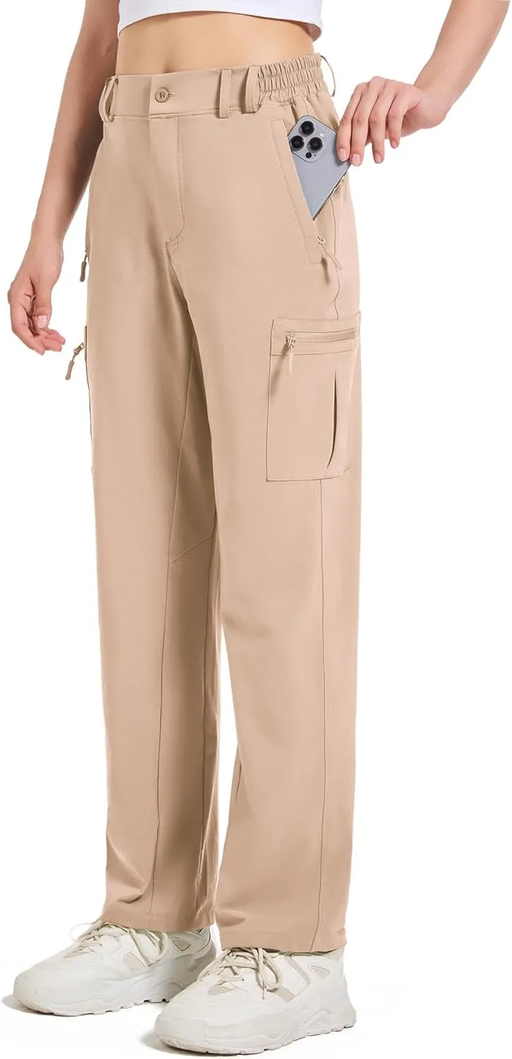 Women's Cargo Pants Hiking Pants Women Travel Pants Women Waterproof 4 Pockets Stretchy Quick Dry Lightweight