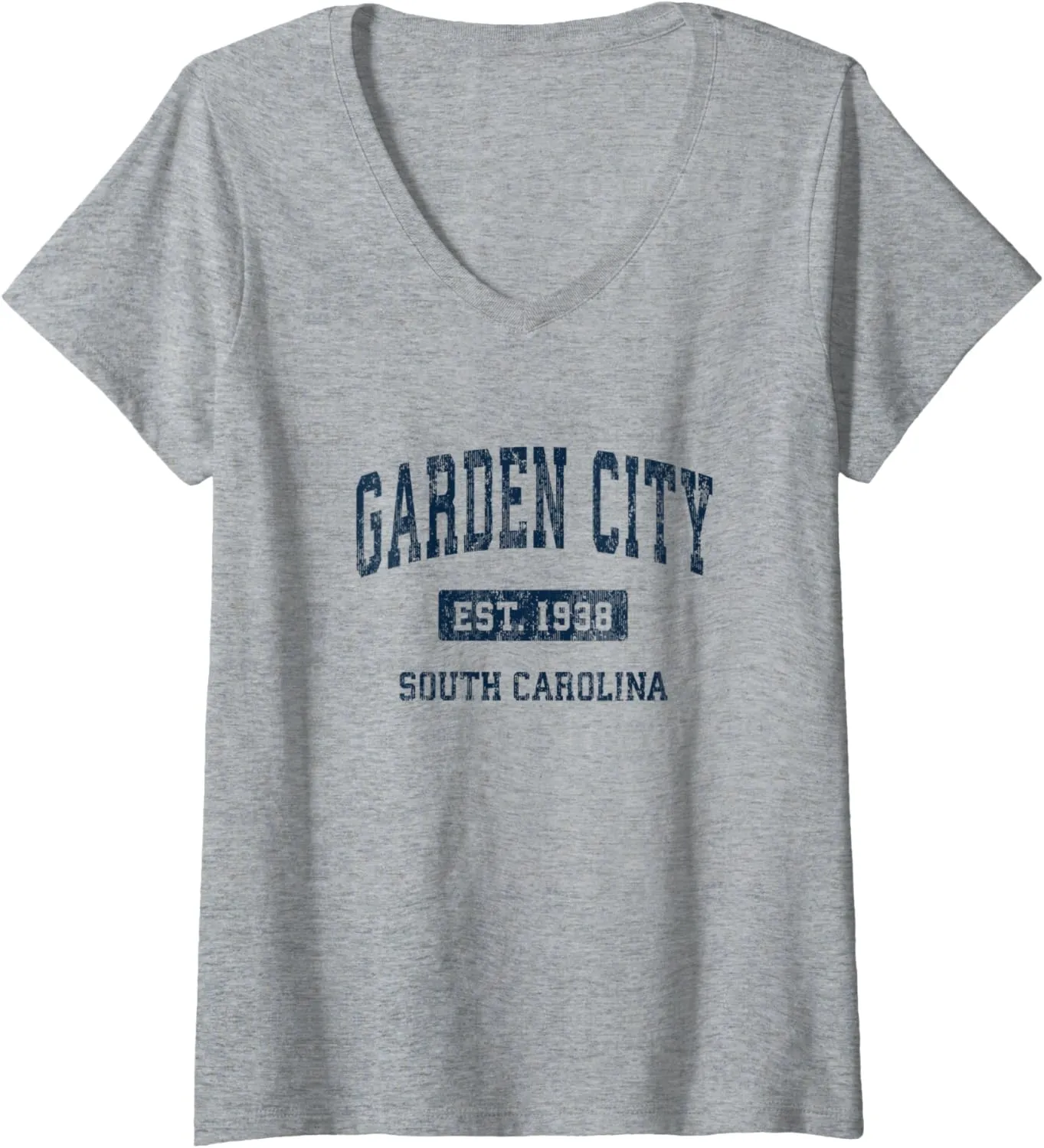 Womens Garden City South Carolina SC Vintage Athletic Sports Design V-Neck T-Shirt
