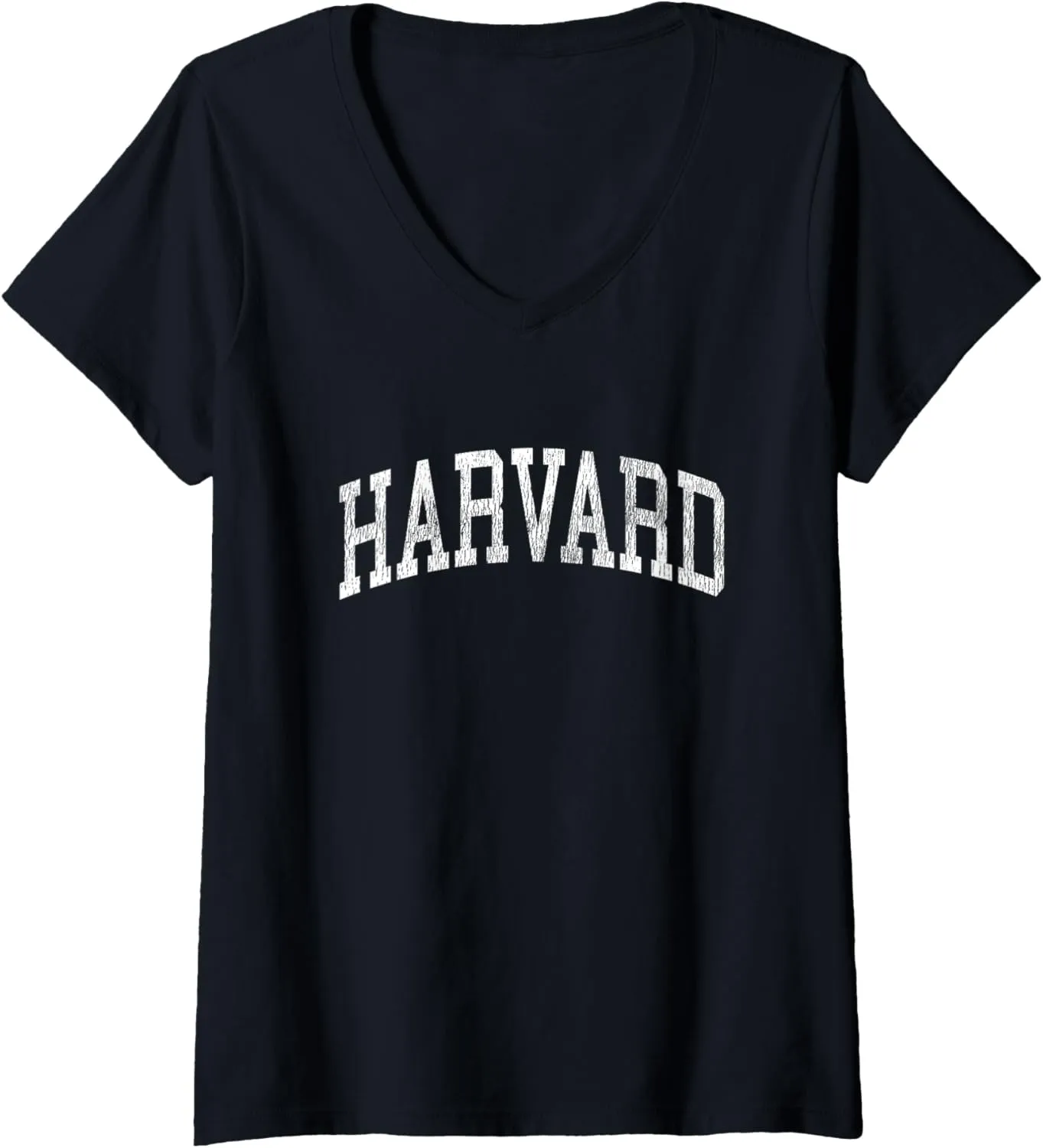 Womens Harvard Massachusetts MA Vintage Athletic Sports Design V-Neck T-Shirt