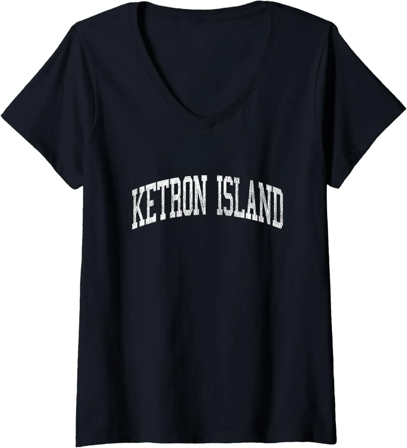 Womens Ketron Island Washington WA Vintage Athletic Sports Design V-Neck T-Shirt
