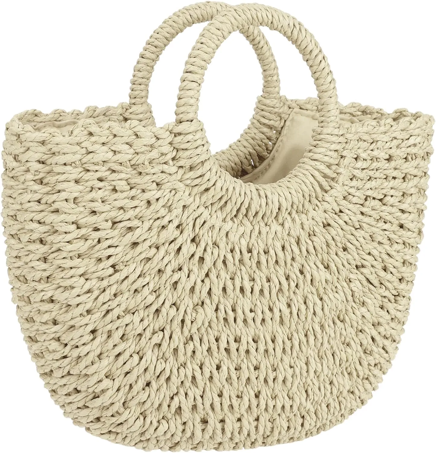 Womens Large Straw Beach Bag Woven Tote Bag Top Handle Handbag Purse for Summer