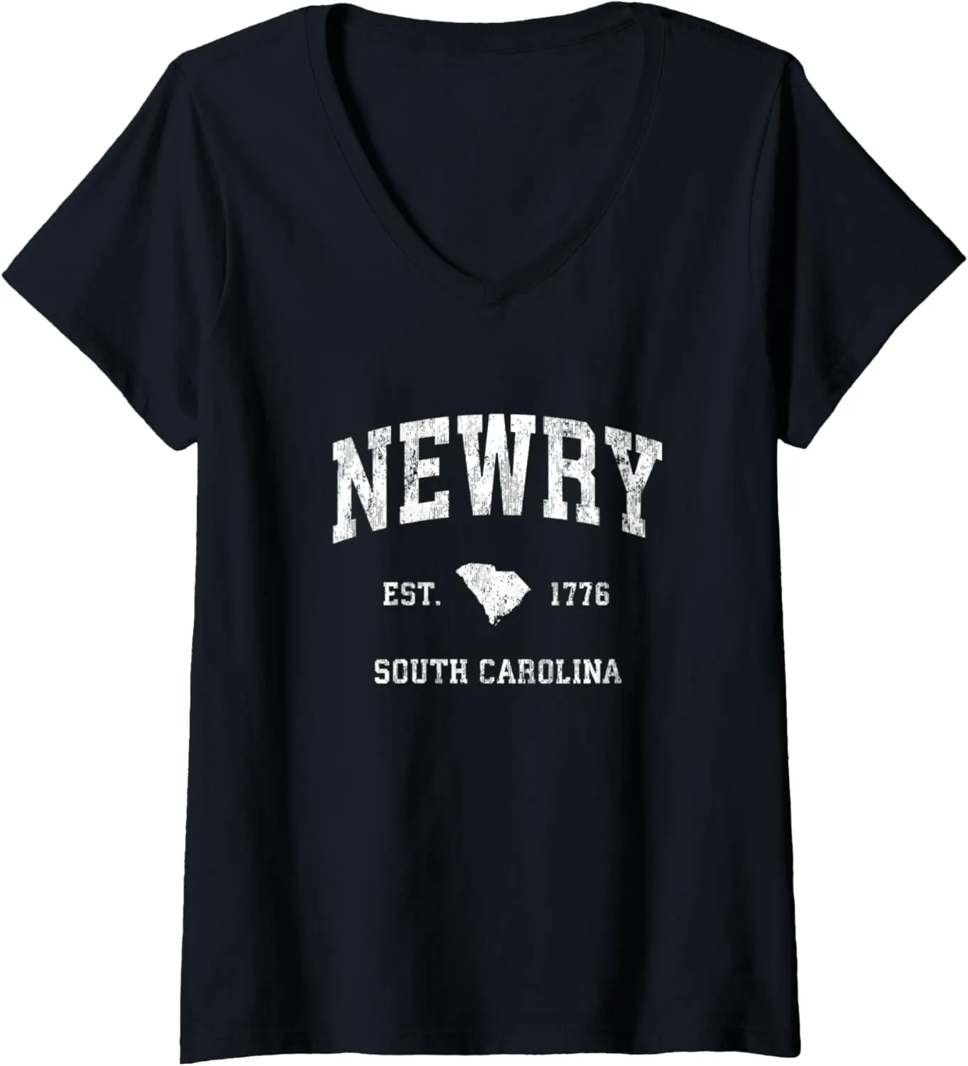 Womens Newry South Carolina SC Vintage Athletic Sports Design V-Neck T-Shirt