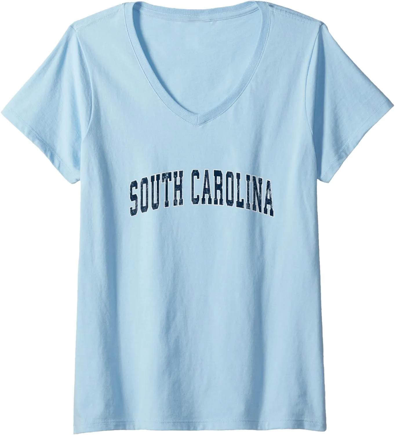 Womens South Carolina SC Vintage Sports Design Navy Design V-Neck T-Shirt
