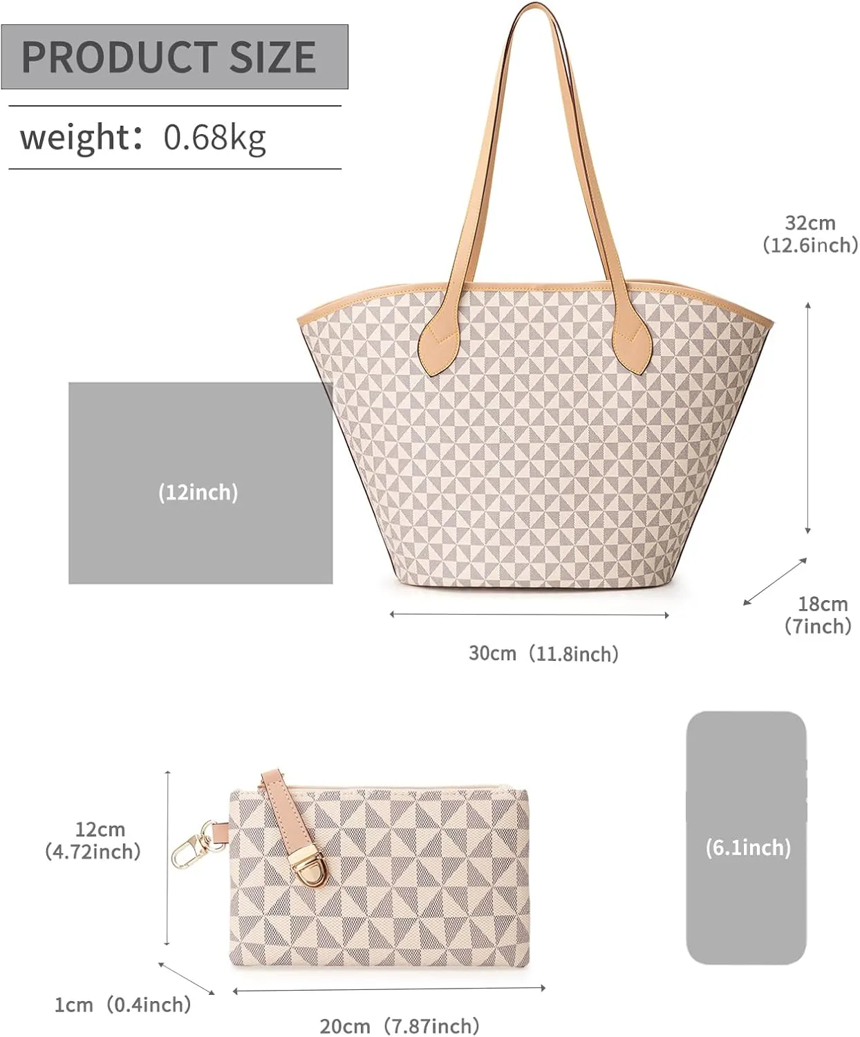 Women's Top Handle Handbags Vegan Leather Designer Handbags for Women Fashion Shoulder Bag with Wallet for Ladies 2psc
