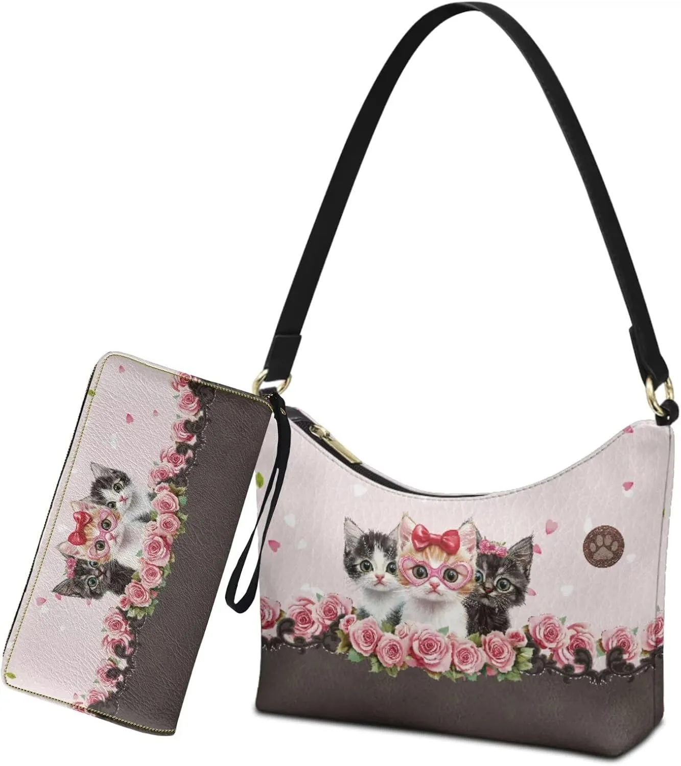 Womens Underarm Purse Top-Handle Shoulder Bag with Wallet Pu Leather Hobo Bag Purse Clutch Handbags