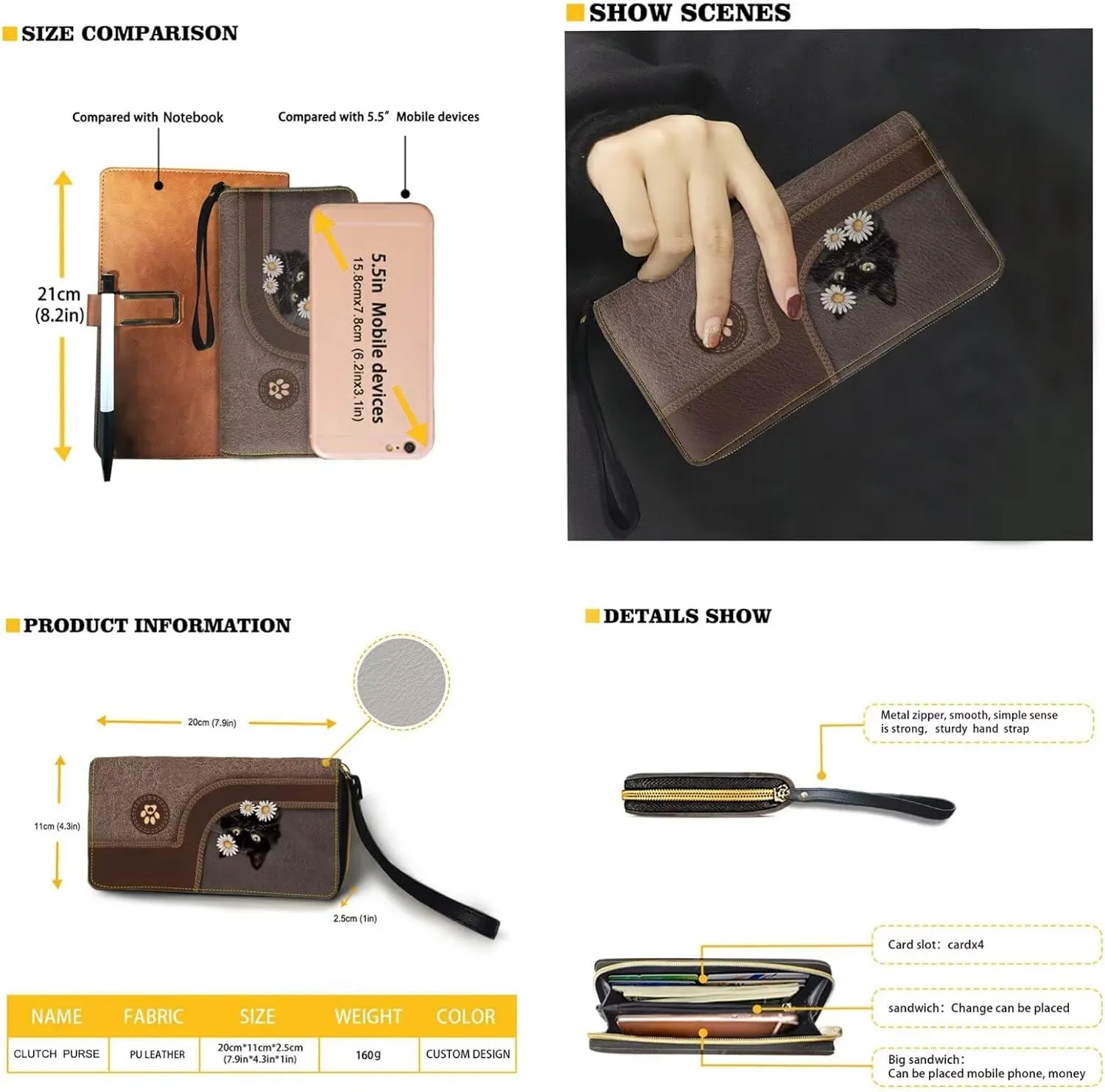 Womens Underarm Shoulder Bag with Wallet Set Brown Under Arm Purses Crescent Top Handle Purse for Date Shopping