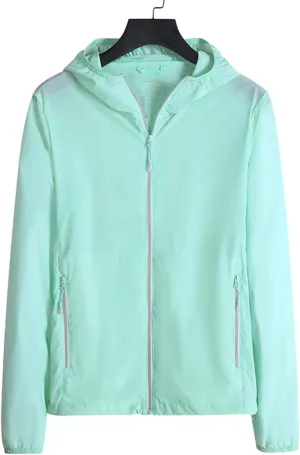 Women's UPF 50  Sun Protection Hoodie Jacket, Long Sleeve Hiking Outdoor Performance UV Shirt with Pockets (Color : Green, Size : 3X-Large)