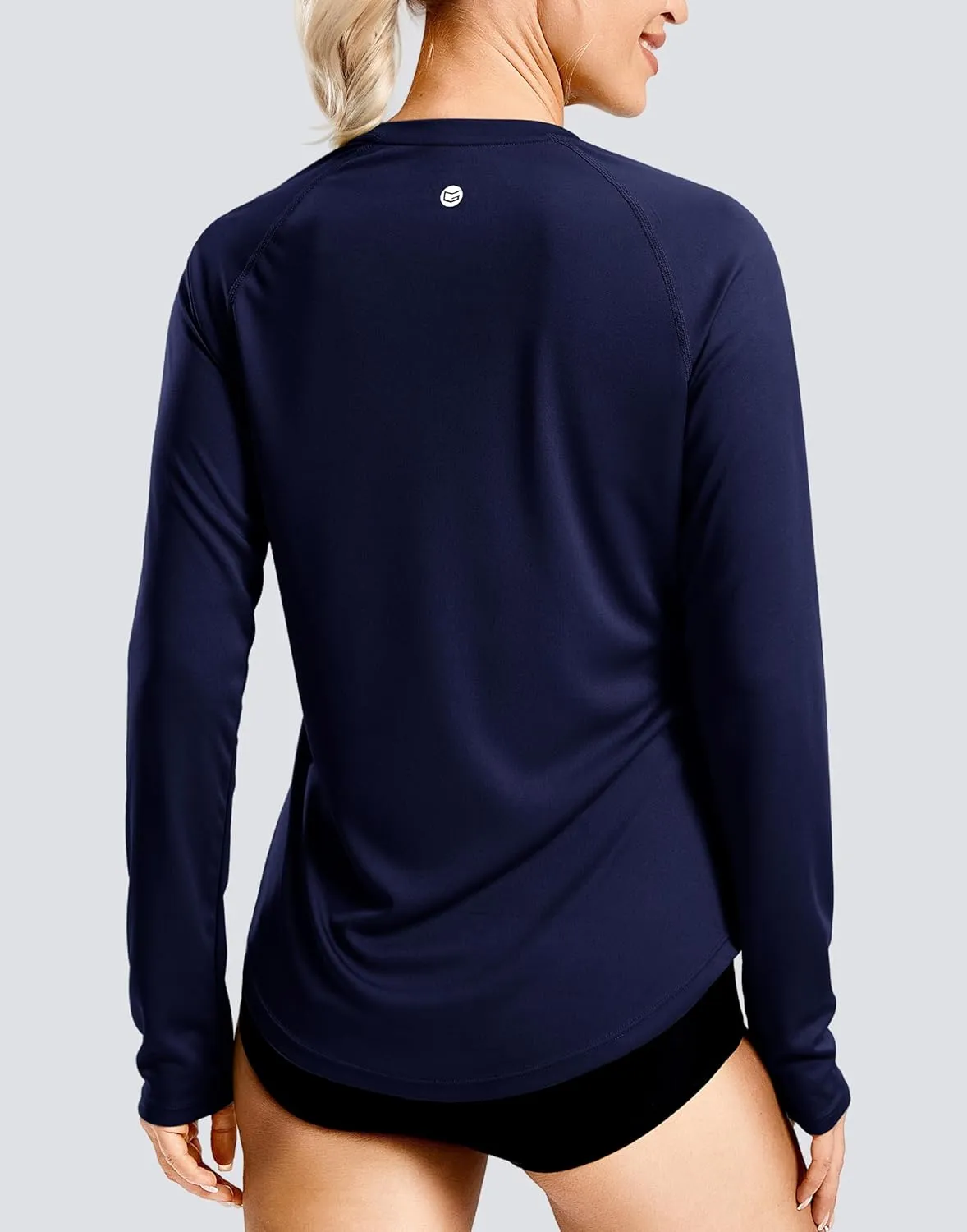 Women's UPF50  Sun Protection Shirts with Zip Pocket Long Sleeve Workout Tops for Swimming Hiking Quick Dry Rash Guard