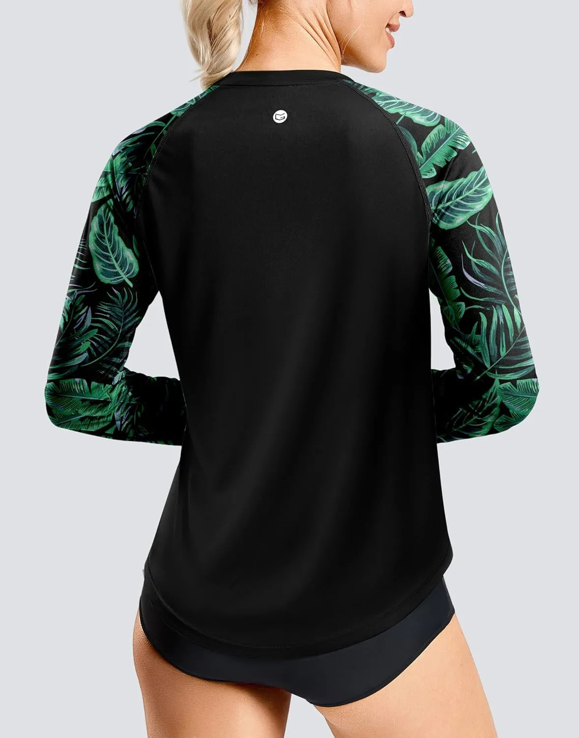 Women's UPF50  Sun Protection Shirts with Zip Pocket Long Sleeve Workout Tops for Swimming Hiking Quick Dry Rash Guard