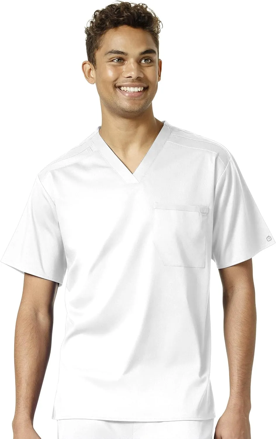 WonderWink PRO Men's V-Neck Top & Straight Leg Cargo Pant Scrub Set   Badge Reel