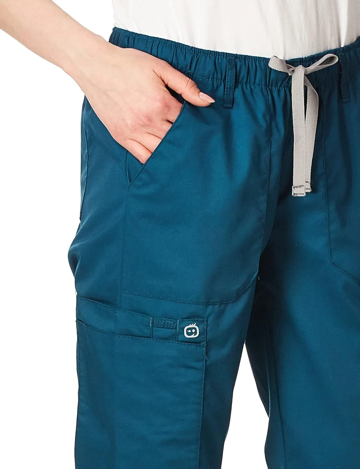 WonderWink Women's Petite-Plus-Size Wonderwork Straight Leg Cargo Scrub Pant