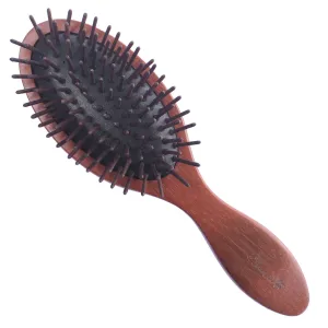 Wood Hair Brush - Wooden Oval Handle Detangling Massage Brush Handmade with Natural Red Sandalwood