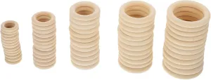 Wooden Ring Accessories 7 Sizes DIY Decorative Round Rings for Curtain Handbag Craft Projects