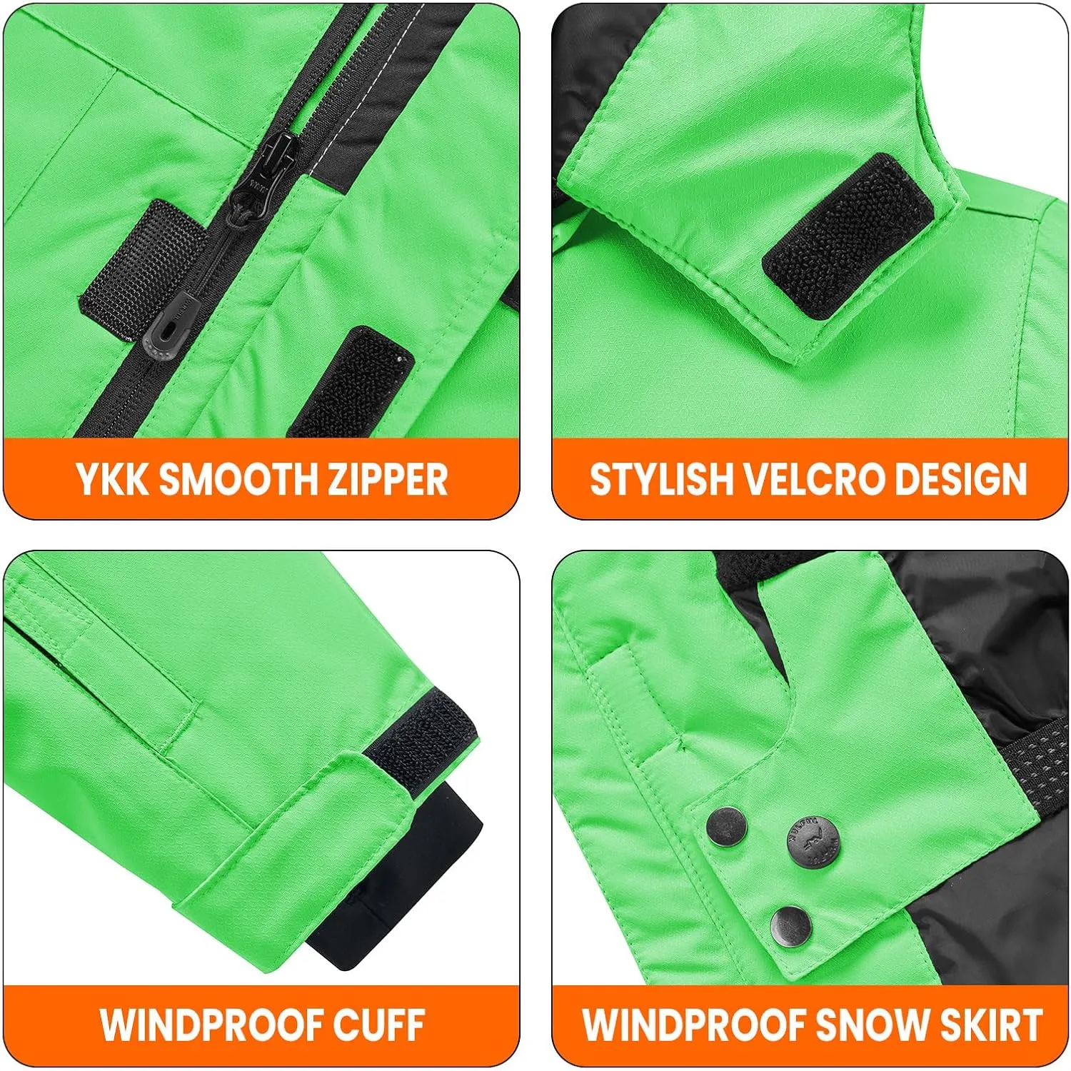 WULFUL Boy's Waterproof Ski Jacket Kids Winter Snow Coat Outdoor