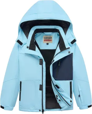 WULFUL Boy's Waterproof Ski Jacket Kids Winter Snow Coat Outdoor