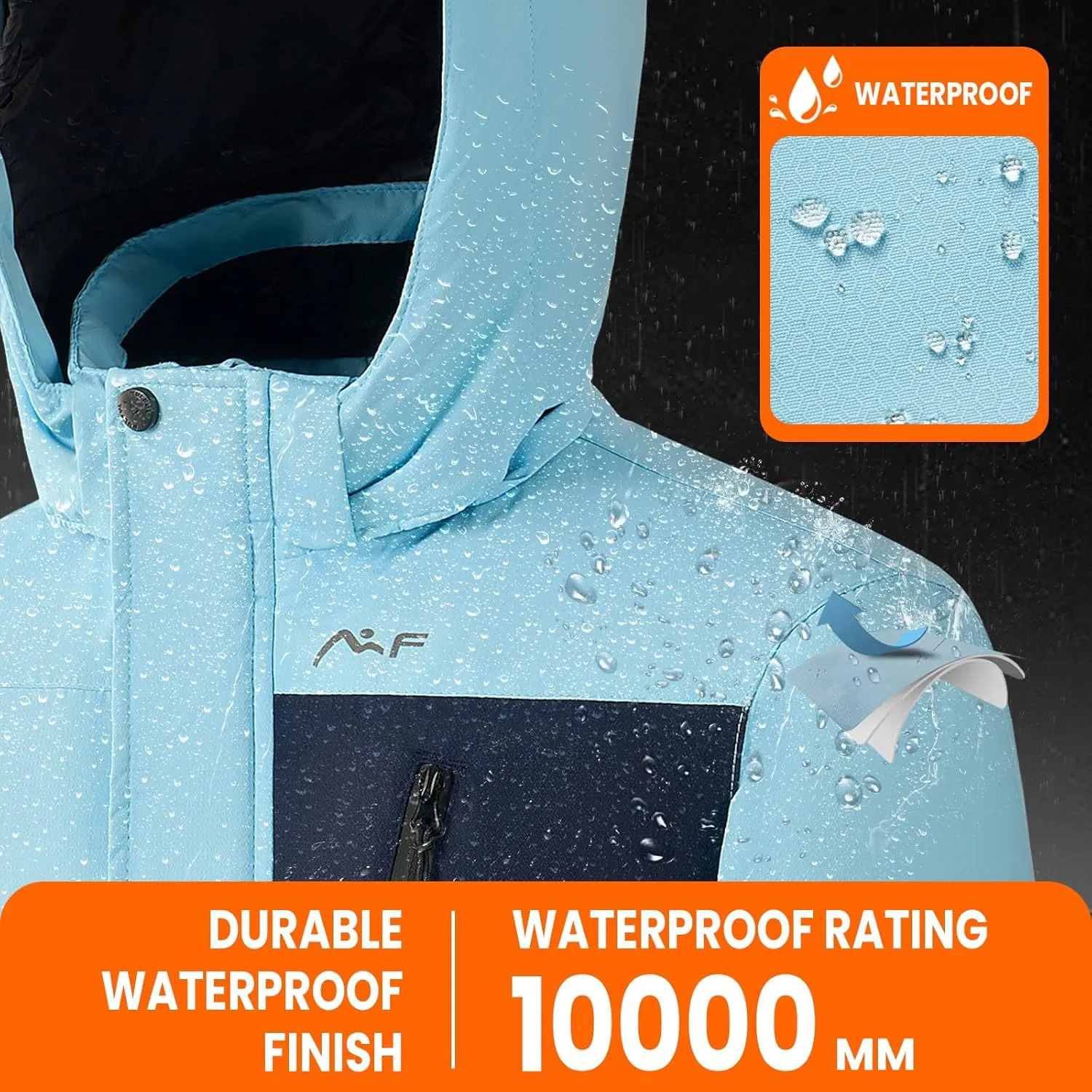 WULFUL Boy's Waterproof Ski Jacket Kids Winter Snow Coat Outdoor