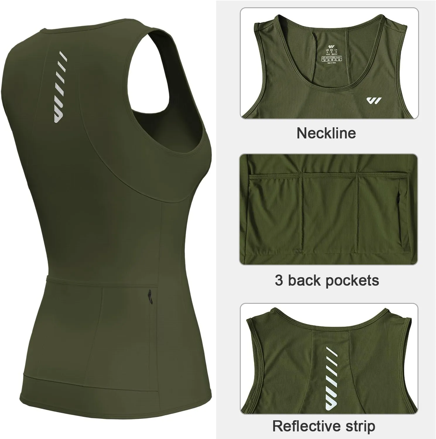 Wulibike Sleeveless Cycling Jersey Women Running Shirts Vest bike top Summer Biking tank Basic Top With Pockets